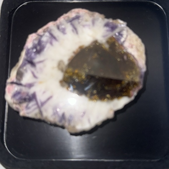 Large Golden Tourmaline Slice with Lepidolite, Feldspar and Quartz. - Picture 9 of 9